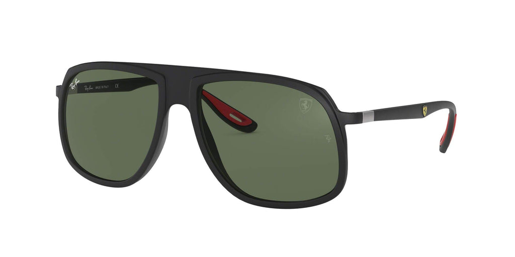 Ray-Ban 0RB4308M F60271 58 Occhiali da Sole, Nero (Matte Black/Green), Uomo