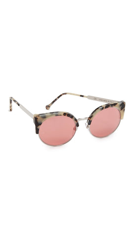 Sunglasses, RETROSUPERFUTURE, Crafted in Italy,Super - ILARIA , Cat Eye, acetate, women, GEL IVORY HAVANA/PINK SEMI MIRROR(SO9), 53/19/145 - Crafted in Italy Eyewear 