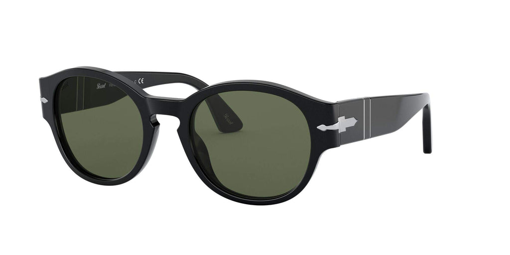 Persol 0PO3230S Occhiali, Nero/Verde, 52 Unisex-Adulto